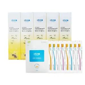 애터미 치약 플러스 200gX5개 + 성인용 칫솔 8개 1세트 + 치약짜개 증정