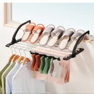 MNPP 창틀 이동식 건조대 무타공 길이조절 옷걸이 난간 원룸 자취 공간활용 아기 빨래 속옷 양 미니 소형 빨래 건조대