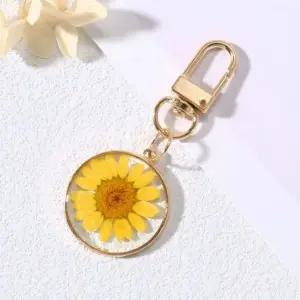 꽃 해바라기 장식 스탠다드 열쇠고리 힐링 키홀더플로럴 데일리 행운 소품 (WFKK8WH)