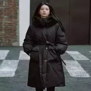 더엣지 theatg 25FW 폭스퍼 헝가리구스 롱다운 코트