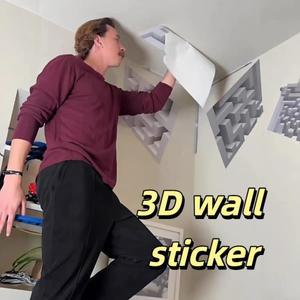 3D 벽 예술 착시 효과 코너 데칼 대형 탈부착식 붙이는 현대적인 거실 장식