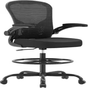 인체공학적 제도 의자 플립업 팔걸이가 있는 톨 오피스 허리 지지대가 조절 가능한 발걸이 링이 통기성