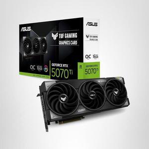 ASUS TUF 게이밍 지포스 RTX 5070 Ti 16GB GDDR7 OC 에디션 그래픽 카드(PCIe 5.0, HDMI /DP 2.1, 3.125 slot, 군용 등급 부품, 보호 PCB 코팅, 축류 기술 팬)
