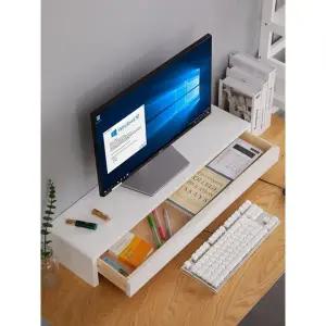 사무실 모니터 받침대 와이드 거치대 서랍형 중형 화이트 서랍포함