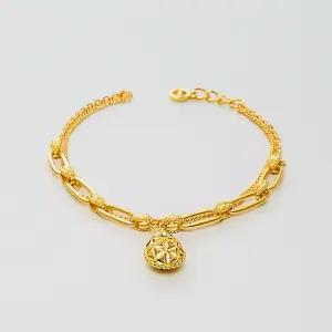 [베티블루] 995 999 24K 순금 물방울 꽃 체인 여성 여자 18.75g 금 팔찌