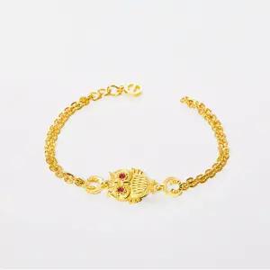 [베티블루] 995 999 24K 순금 브이 컷 부엉이 여성 여자 3.75g 금 팔찌