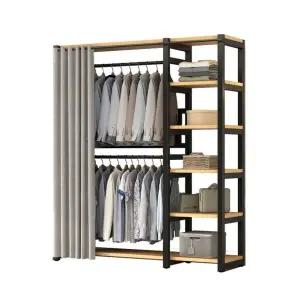 모던 스타일 옷장 서랍장 시스템옷장 드레스룸옷장 커튼 없음 B 120 블랙골드 스틸