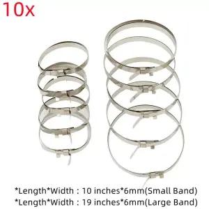 호환  10X 범용 CV 부츠 클립 키트 스테인레스 스틸 액슬 CV 조인트 부츠 압착 클램프 키트 세트 대형 밴드