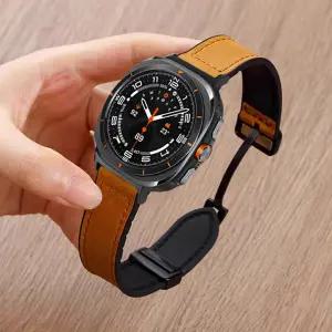 삼성 갤럭시 워치 8 40mm 44mm 남성용 가죽 실리콘 스트랩 스포츠 자석 팔찌 갤럭시 워치 8 클래식 46mm 7