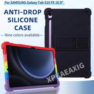 삼성 갤럭시 탭 S10 FE 10.9인치 소프트 타블렛 킥스탠드 케이스 2025 SM-X520 X526B 4 충격 방지 에어백 안전 커버