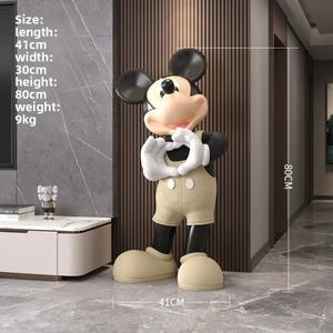 [VIP] 대형 미키 마우스 트레이 수지 액션 피규어 장난감 동상 컬렉션 모델 룸 장식 가구