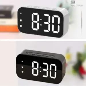 홈컴퍼니 LED 전자 미니 알람 미러 건전지 유선 탁상시계