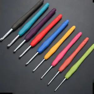 코바늘10호 뜨개질 바늘 실리콘 손잡이 코바늘 2.0mm-10.0mm