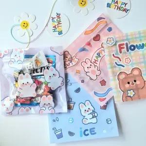 어린이집 단체선물 지퍼백 곰토끼 답례품 포장 미니 랜덤 구디백 유치원