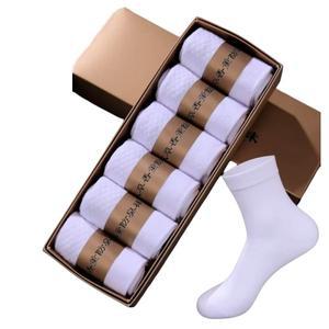 순면 양말 남성용 가을 겨울 중간 종아리 스포츠 마사지 바닥 항균 에센셜 오일 함유 땀 흡수 흰색