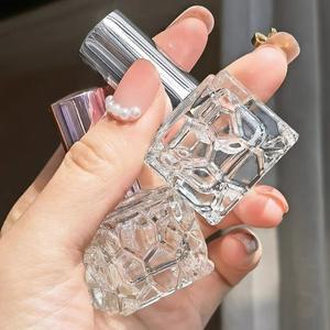 10ml 로즈 골드 향수 스프레이 병 스크류 탑 워터 큐브 디자인 리필 가능한  화장품 용기