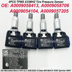 4PCS A0009058413 A0009058706 TPMS 타이어 압력 센서 433MHz 벤츠 A-Klasse W177 W247 CLS C257 GLS X167