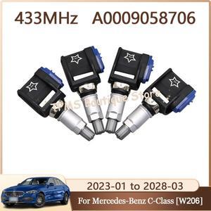 4PCS A0009058706 TPMS 센서 타이어 압력 모니터링 시스템 자동차 액세서리 메르세데스-벤츠 C-클래스 EQS