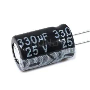 20PCS 330 미크로포맷 25V 330MFD 25Volt 8x12mm 알루미늄 전해 커패시터 방사형 330mf25v 330uf25v 25v330
