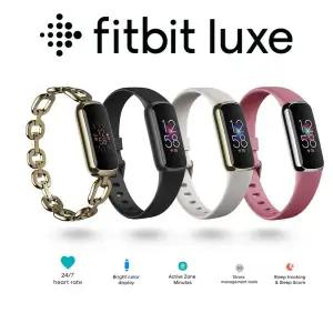 Fitbit Luxe 피트니스 트래커 AMOLED 스크린 24/7 심박수 모니터 수면 SpO2 스트레스 방수 스마트 팔찌