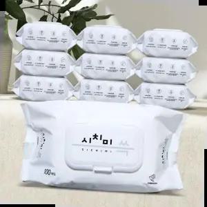 대용량물티슈 물티슈 여행용 미니 아기휴대용 소형 콧물 100매 10팩