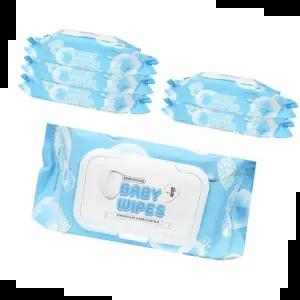 캡형물티슈 맑음한소끔 두꺼운 엠보싱 캡형 물티슈 72매 6팩