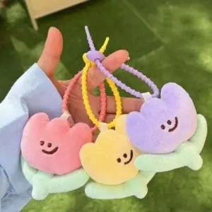 튤립 인기 스마일 인형키링 3종 플라워 컬러 가방고리 튤립 인형키링 스마일 열쇠고리