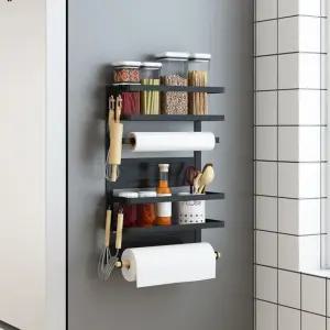 MNPP 주방 냉장고 세탁기 현관문 정리 측면 사이드 무타공 자석 마그네틱 철제 선반 양념통 향신료 수납함