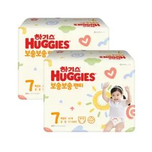 하기스 보송보송 팬티 공용 17kg 24kg 7단계 특점보 34매 2팩 68매