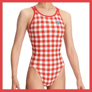 예쁜 수영복 브랜드 강습용 아레나재팬 체크 깅엄 스파이더백 여자탄탄이RDWH 선수반