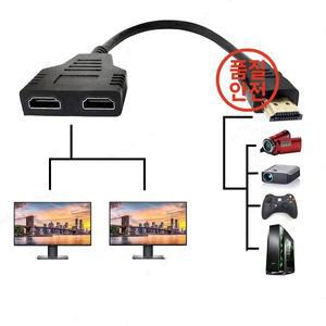 전문 HDMI 어댑터 케이블 1 수-듀얼 2 웨이 암 4K 3D Y 스플리터 노트북 TV 모니터 1080P 인 출력 PC용