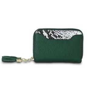 카드지갑 컬러 미니 가죽 지퍼 선물 케이스 그린 가죽카드지갑 심플가죽지갑