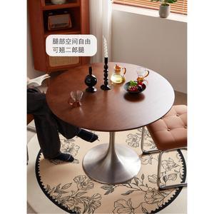 빈티지 원목 원형 식탁 다이닝 스테인레스 화분 테이블 우드