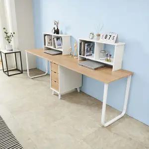 2400 철제다리 책상 커플 형제자매 따로 또 같이 2개세트(책장포함) BJ5274R (착불)