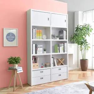 조이 1200 5단 높은 도어 서랍형 책장 선반장 BJ5346R (착불)