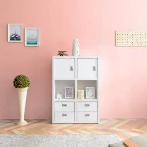 조이 800 3단 도어 서랍 오픈형 구성 선반 책장 BJ5338R (착불)