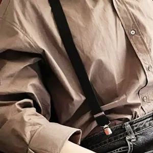 무지 멜빵 빅사이즈 정장 작업용 서스펜더 검정-WFI294X