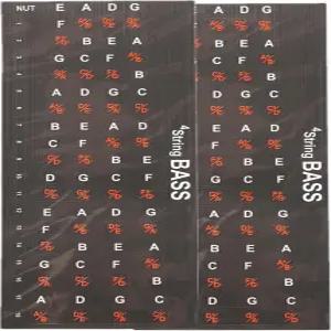 2장 기타 프렛보드 스티커 4줄 베이스 프렛 데칼 스케일 핑거보드 노트 라벨 또는 학습 코드와