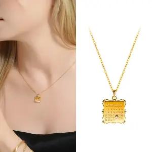 24K 순금 골드캘린더 랩다이아몬드 목걸이