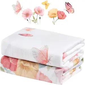 IBESTOPIA 2개입 100 면 뮤슬린 속싸개 대형 47x47인치 ― 신생아용 통기성 좋은 부드러운 배냇저고리 싸개