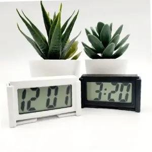 붙이는 무소음 미니 욕실 전자 시계 방수 벽 흡착 용