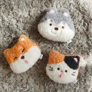 미니 휴대용 뽀글이 인형 얼굴 핫팩 모찌 찜질팩