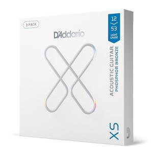 다다리오 어쿠스틱 기타 줄 XS 형광체 브론즈 코팅 XSAPB1253 3P 라이트 게이지 12 53 6현 세트 3팩