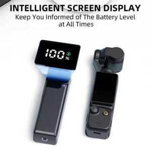 DJI 오즈모 포켓3 핸들 배터리, 휴대용 배터리, 180분 사용 가능 + 렌즈 필름, 스크린 필름 포함