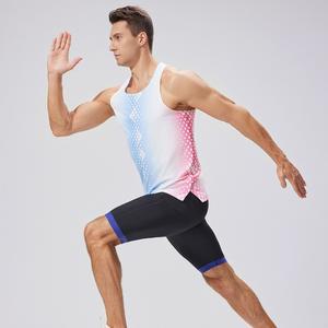 싱글 룰렛 러닝 스포츠 마라톤 조끼 남성 프린트 싱글렛 여름 탱크탑 민소매