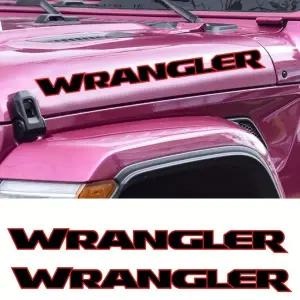프리미엄 자동차 후드 스티커 데칼 2개 엔진용 지프 랭글러 방수 자외선 차단 데코 자동차 액세서리