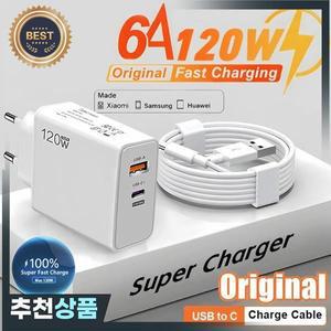 유형 C 케이블이 120W USB 고속 충전기 iPhone 16 용 충전 어댑터 Samsung Xiaomi Huawei PD 휴대폰