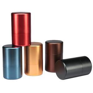 방수 미니 밀폐 저장 용기 뚜껑이 있는 소형 증거 여행용 향신료 커피 차용 알루미늄 합금 통