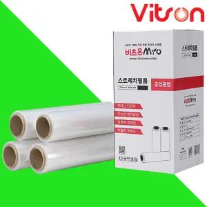 비츠온 스트레치필름 500mm350m(12mic) 4개 투명 랩포장 산업용 적재용 포장용 60933