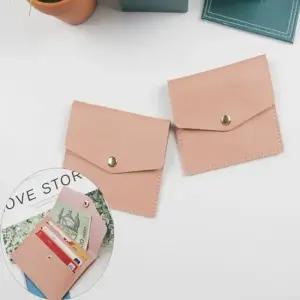 똑딱이 4포켓 휴대 신분증 사원증 카드지갑 연핑크)1P 신분증지갑 가죽지갑 휴대용지갑